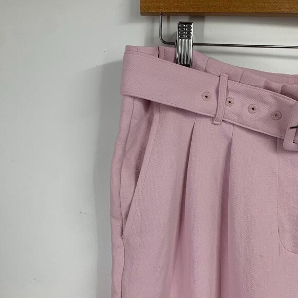 ASTR The Label Women's Pleated WIde Leg Belted Cropped Pants‎ SIze L - Picture 3 of 13